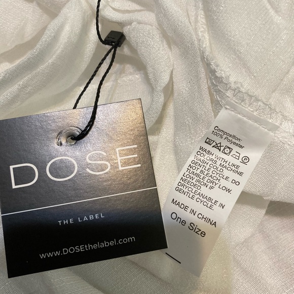 NWT DOSE white semi sheer swim cover-up one size 4–12 - Picture 8 of 11